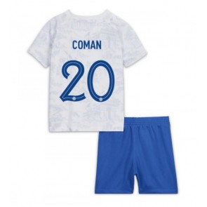 Lacne Dětský Futbalové dres Francúzsko Kingsley Coman #20 MS 2022 Krátky Rukáv - Preč (+ trenírky)
